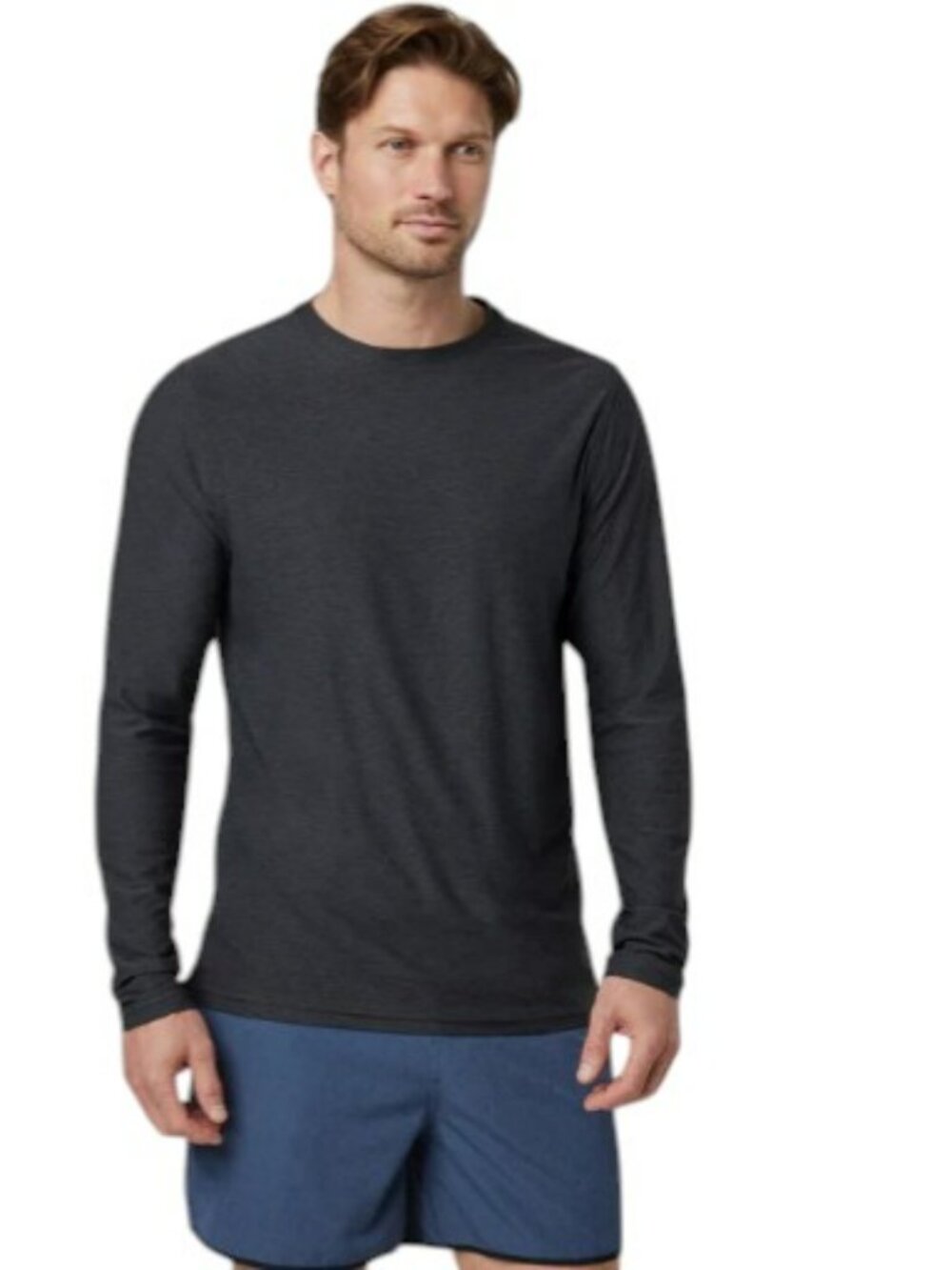 Vuori Long Sleeve Strato Tech Tee Charcoal Gray size Large
